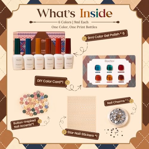 Beetles Jelly Gel Nail Polish Set (A - Brown Red Orange | Retro Glaze)