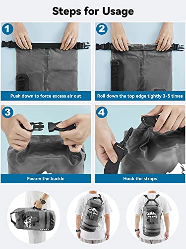 Dry Bag Waterproof Backpack with Phone Case (Black / 20L)