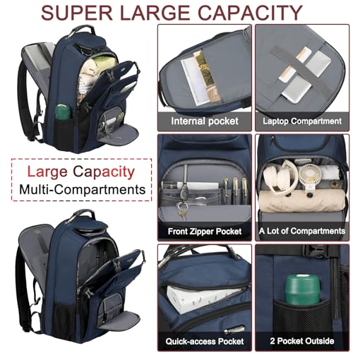 TSA Friendly Travel Laptop Backpack 18.4 inch XXXL Gaming Backpack Water (Blue)