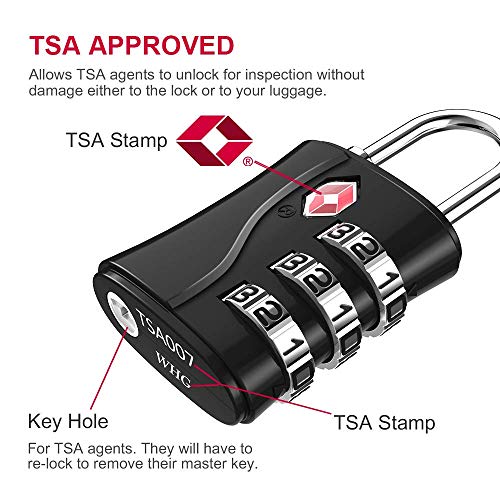 Luggage Lock TSA Approved (Black, 1P)
