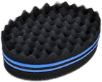 Black Magic Barber Sponge Brush Curl Twist Hair Sponge Big Holes Double-Sided Comb Twist Hair Wave Brush Afro Curling Coil Care Tool Dreads Locking Suitable For Curly Hair Brushes Styling Tools