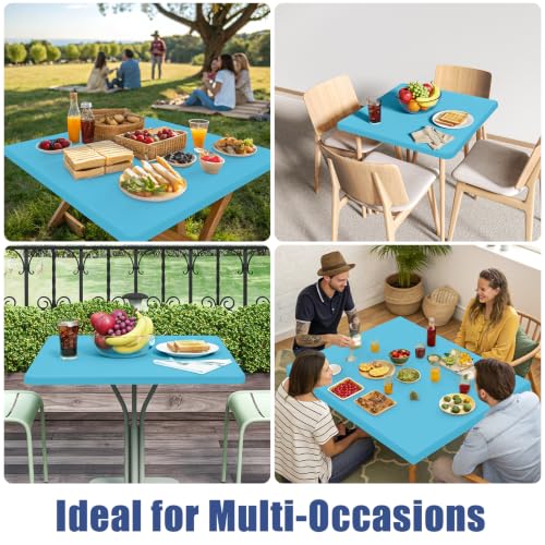 2 Pack Square Spandex Fitted Table Cloth (Blue Mist / 34" x 34" (Square))
