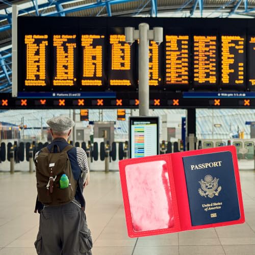 2 Pack Passport Covers & Vaccine Card Holder (Blue & Red)