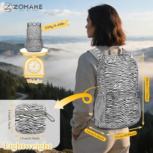 Lightweight Packable Backpack (20L / D-zebra Print)