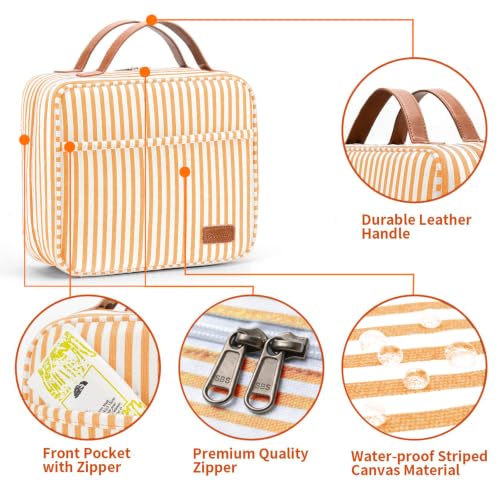 Hanging Travel Toiletry Bag (Orange Strip)