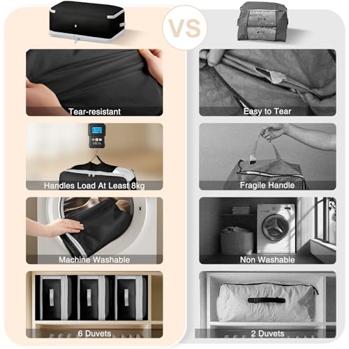 Comforter Storage Bag (Black / XL-2 Pack - 4-Layer)