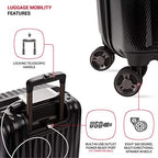 7272 Energie Expandable Hardside Luggage with Spinner Wheels and TSA Lock (3-Piece Set (19/24/27) / Black)