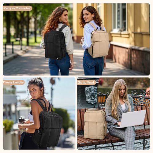 Lightweight Travel Backpack Carry on Flight Approved (Soft Khaki)