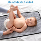 Portable Diaper Changing Pad (Black Geometry (26'' X14'' ))