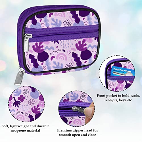 Weekly Travel Pill Organizer Pill Case for Purse with Removable 7 Day Pill Box (1 Case + 1 Box / A. Purple 02)