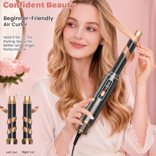 5-in-1 Hair Styler, Air Curler Wrap & Blow Dryer Brush,110–120V Only (Gray Gold)