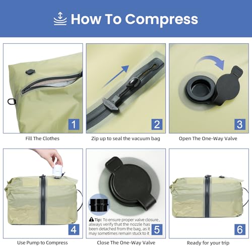 TPU Vacuum Bag for Travel (Olive Green / Large)