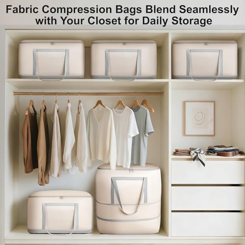 Comforter Storage Bag (Beige / 2 Pack - 3 Layer)