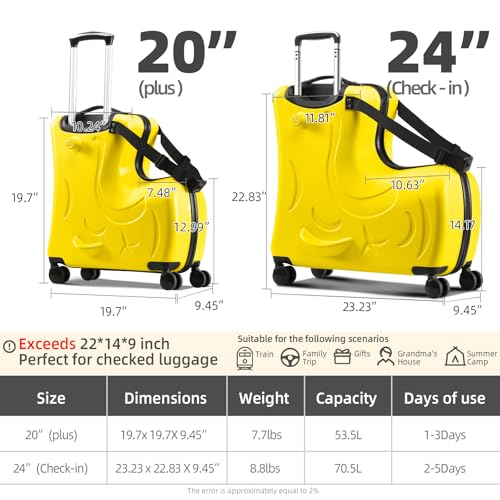 Kids Ride On Suitcase with Wheels
