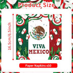 50 Pcs Mexican Independence Day Napkins (Viva Mexico)