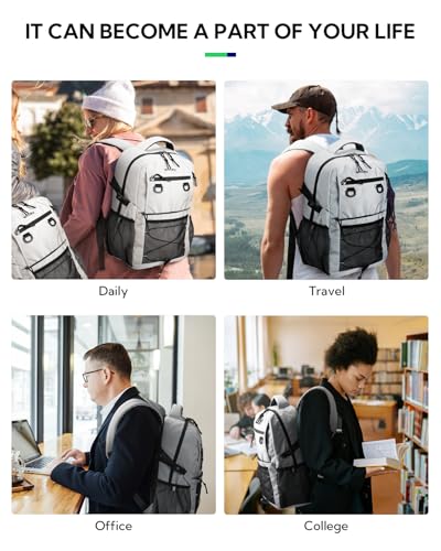 Travel Hiking Casual Backpack (Light Gray)