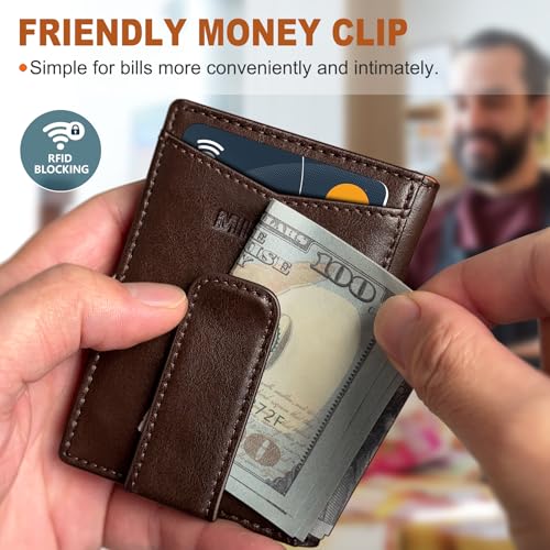 Airtag Wallet for Men (Burnt Umber&Orange068)