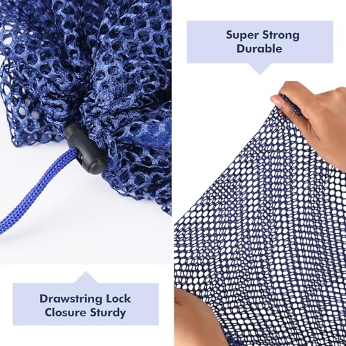 3Pcs Mesh Laundry Bags Washing Machine Mesh Wash Bags Jumbo for Delicates Clothes (Blue / Jumbo 3 pcs)