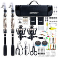 Fishing Rod and Reel Combo (2 Rod & 2 Reel Spinning Fishing Combo - Portable Fishing Rod Bag / 2.4M/8FT - B)