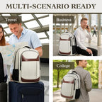 Travel Laptop Backpack 17 Inch (White Brown / 17.3 Inch(40L))
