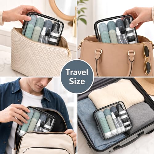 20 Pack Travel Bottles for Toiletries (Grey)