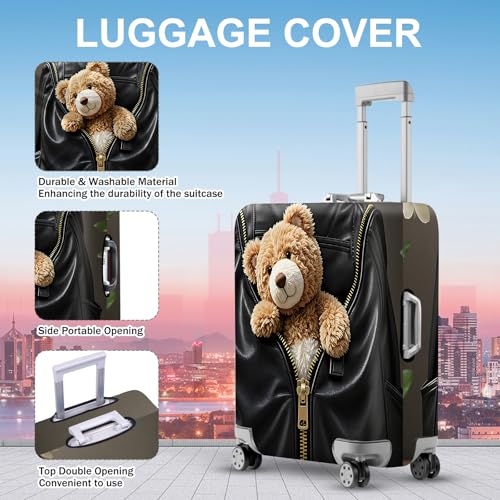 Teddy Bear Luggage Cover (#140 / XL(fits 32-34Inch suitcase))