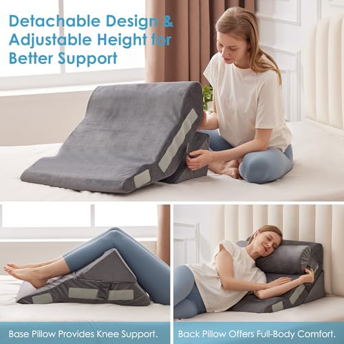 Wedge Pillow Set for After Surgery (4pcs / Grey)