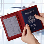 Passport Holder for Travel Women Men (A-Red / Classic(slim))