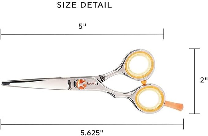 Cricket Centrix Roc-It Dog Professional Stylist 5” Hair Cutting Shears and RTL-30 Thinning Hair Cutting Scissors Duo Set, Salon Barber Supplies for Women and Men Haircut, Lefty