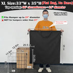 Canvas Laundry Bag 33"Wx 35"H (Black / XL 33"W x 35"H┃1 Pack)