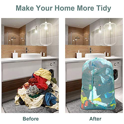 Mesh Laundry Bags (White,Yellow,Green)