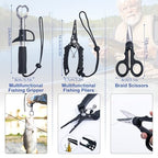 8FT Telescopic Fishing Rod & Reel Combo for Fresh (Black - 2 Rods & 1 Reels Surf Fishing Combo / 2.4M/8FT)