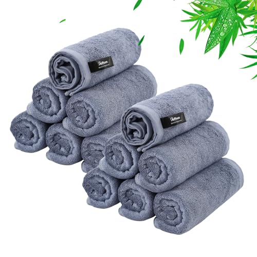 Face Wash Cloths 12 Pack (Slate Blue / 10x10 inch-12 Pack)