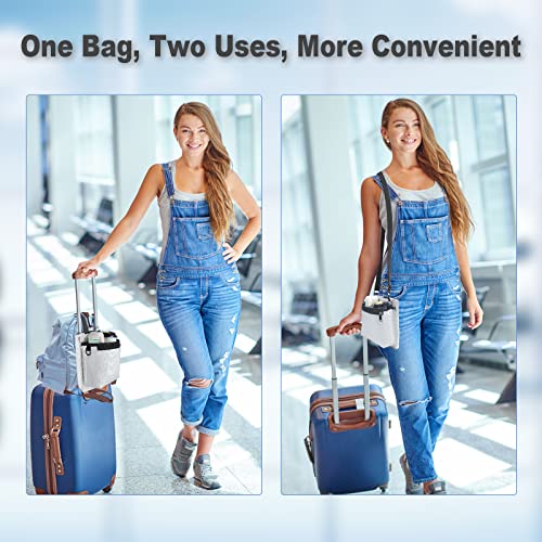 Luggage Travel Cup Holder with Luggage Straps (Light Grey)
