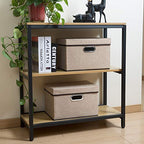 Collapsible Storage Cubes with Lids [1 (Khaki / M(1-Pack))