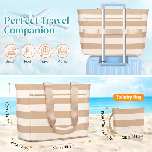 Extra Large Beach Bags for Women (Brown)