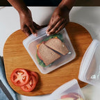 Premium Reusable Silicone Food Storage Sandwich Bag (Clear / Single)