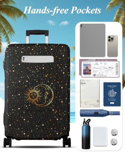 Luggage Cover for Suitcase Tsa Approved Protector (Small (21-23 inches) / Sun Stars)