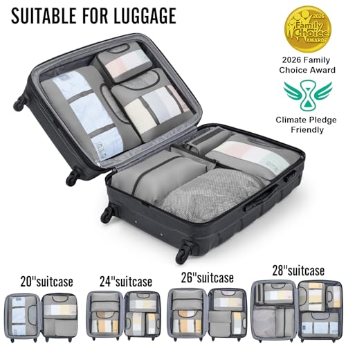 10 Set Packing Cubes for Travel Essentials (04 Gray)