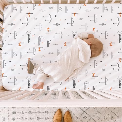 Baby Fitted Crib Sheets (Starsmoon Balloon / 52X28 Inch)