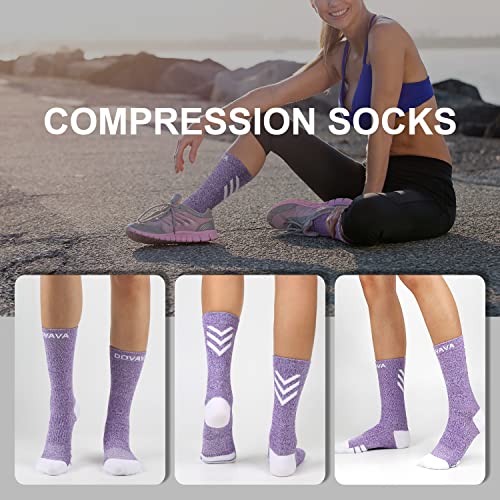 Dri tech Compression Crew Socks 15 (Small-Medium / Blue-pink-green-purple (4 Pairs))