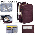 Large Travel Backpack Women (17.3 inch / Dark Purple)