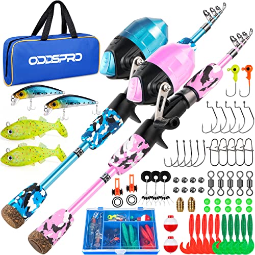 Kids Fishing Pole (Blue&Pink / 4.92 ft)