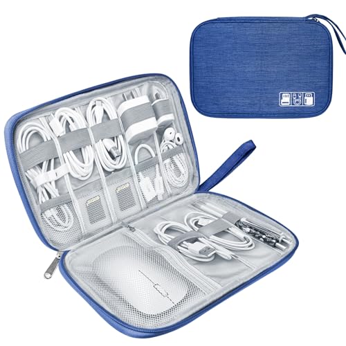 Electronics Travel Organizer (A-Navy Blue / Single Layer)