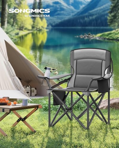 Folding Camping Chair (Grey / 1PC (24.8"D x 37.4"W x 39.2"H))