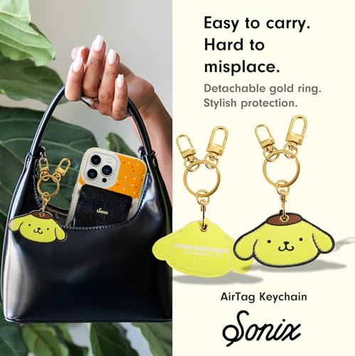 x Sanrio Character Keychain Case Compatible with Apple AirTag (Pompompurin)