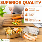 Stainless Steel Bento Box + Condiment Container (Orange / 27oz / 800ml)