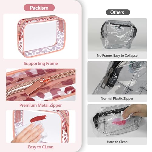 TSA Approved Toiletry Bag (LB- Leopard Print / Medium Set)