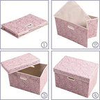 Collapsible Storage Boxes with Lids [5 (Pink / Medium(5-Pack))