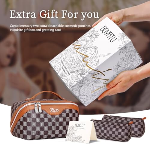 Travel Makeup Bag Organizer Cosmetic Bag (08-B-Brown)